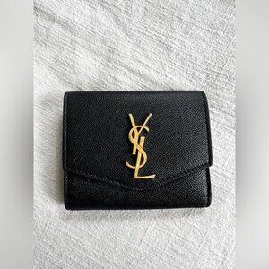 Saint Laurent YSL small grain uptown compact wallet